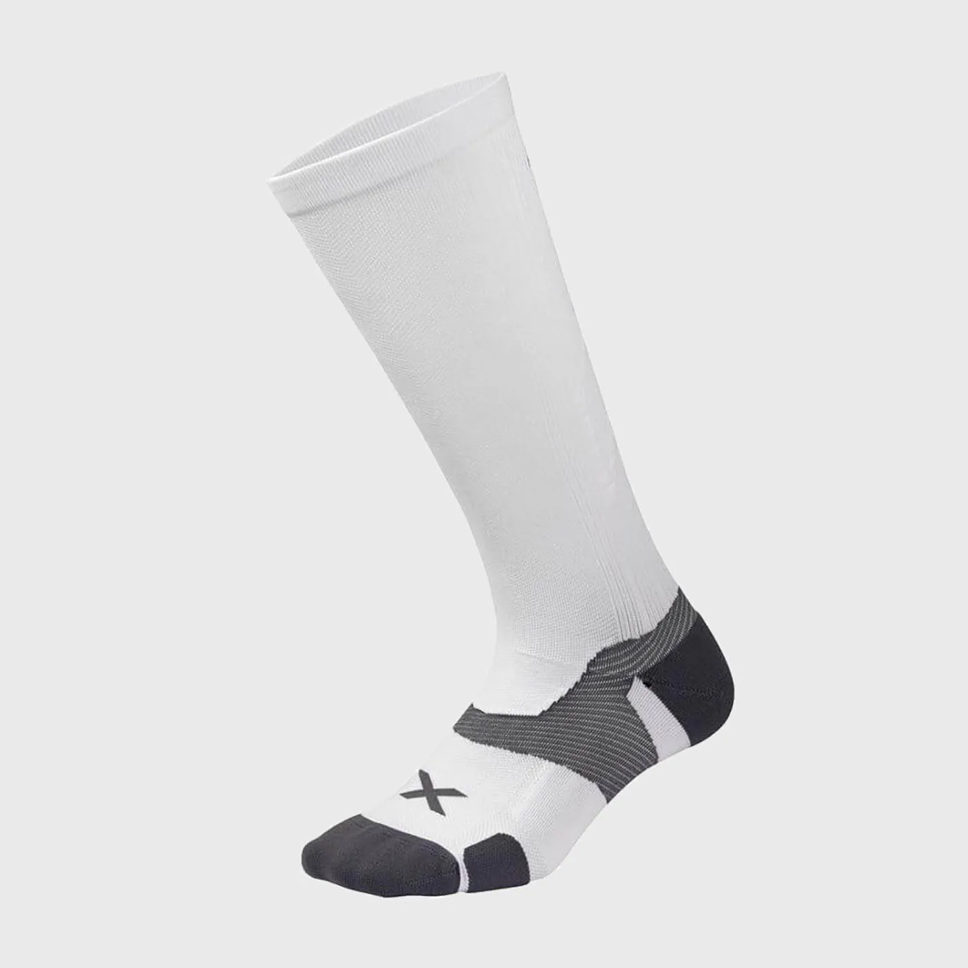 2XU - Vectr Cushion Full Length Compression Socks - White/Grey