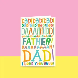 Able And Game Father's Day Card - Dad! Dad! Dad!