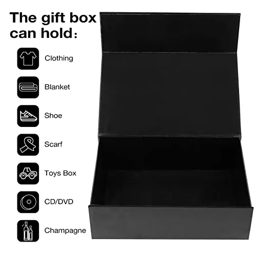 Aimyoo White Collapsible Gift Box with Magnetic Closure Lids 10.5x7x3 in, Bridesmaid Groomsman Proposal Boxes, Rectangle Storage Box 3 Pack