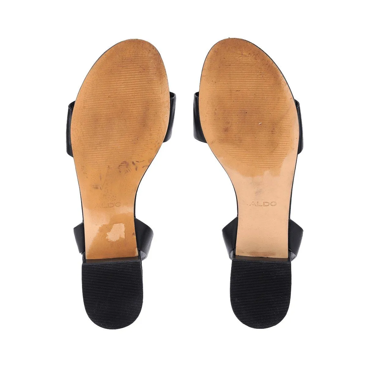 Aldo Candice Flat Sandals Leather Black Colour For Women