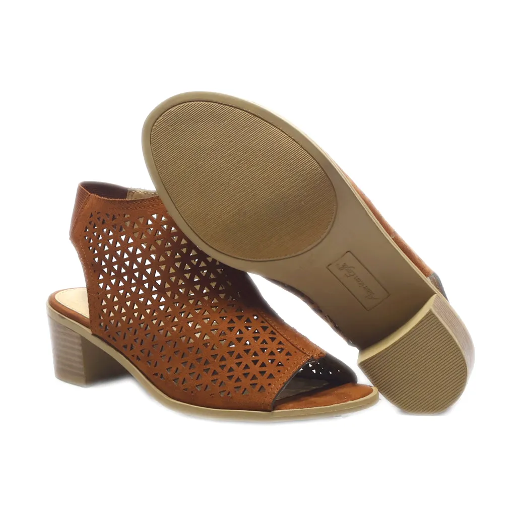 American Eagle Peep Toe Leather Brown Colour For Women