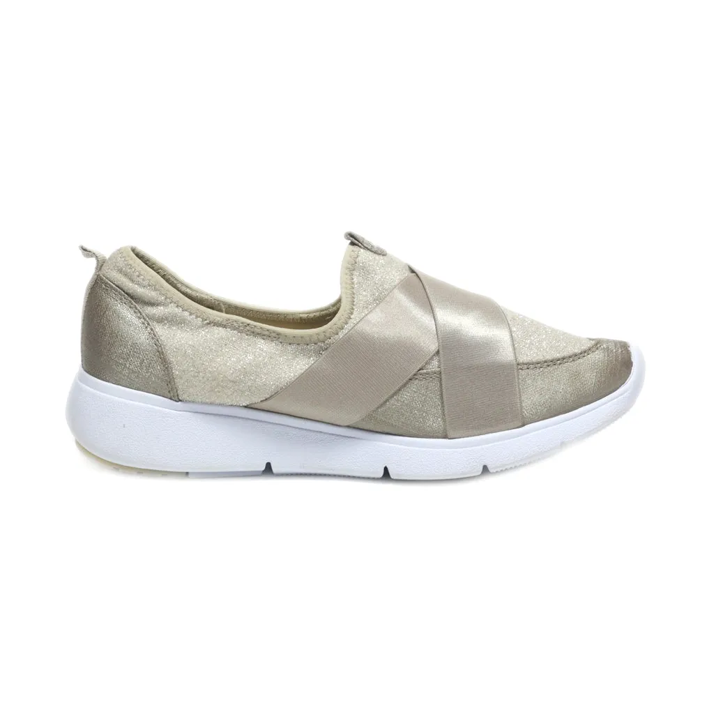 Anne Klein Ak Take Off Flat Shoes Leather Gold Colour For Women