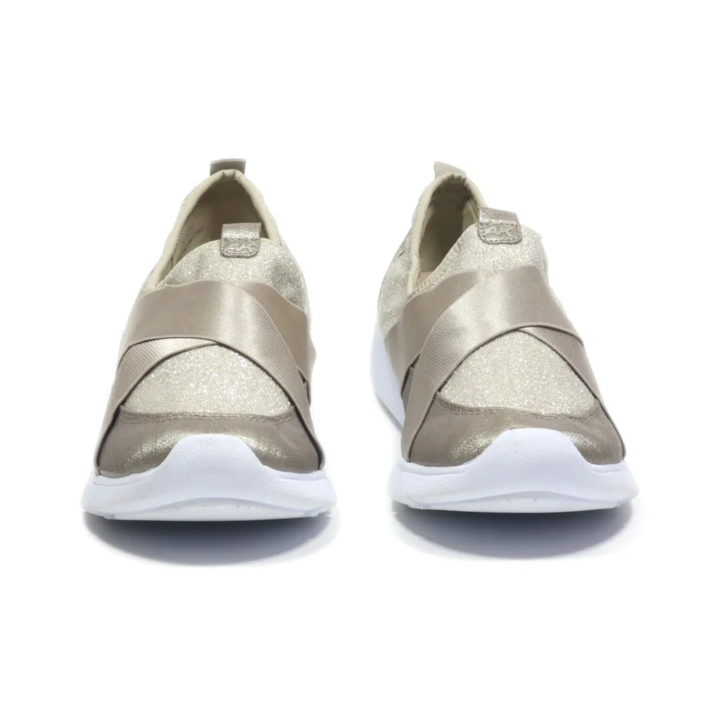 Anne Klein Ak Take Off Flat Shoes Leather Gold Colour For Women