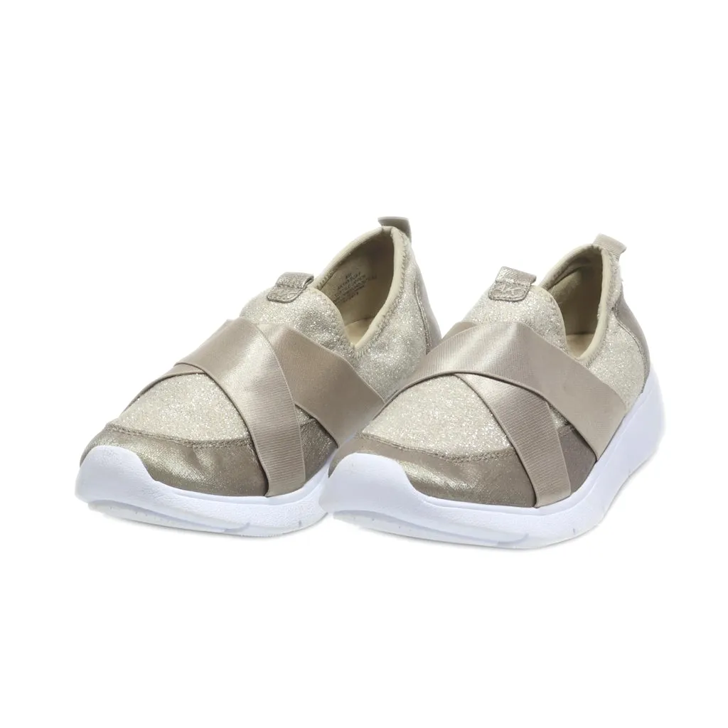 Anne Klein Ak Take Off Flat Shoes Leather Gold Colour For Women