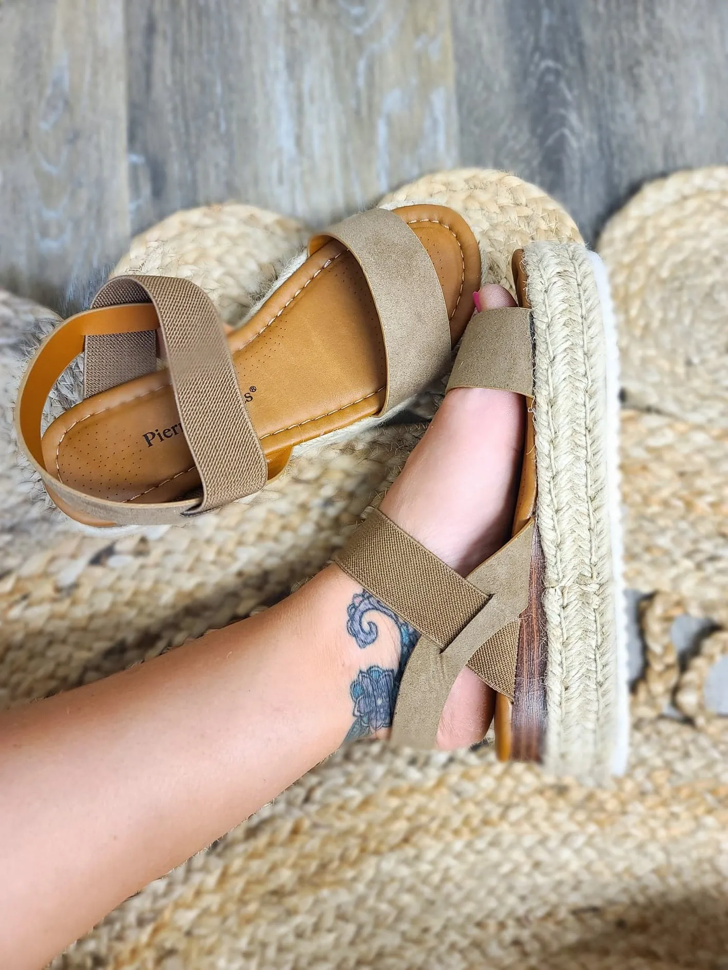 Aria Taupe Platform Wedges