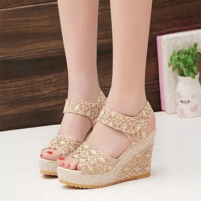 Arrival - New Women - High Heel Wedge Summer Sandals - Sophia