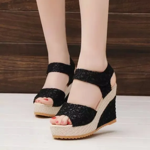 Arrival - New Women - High Heel Wedge Summer Sandals - Sophia