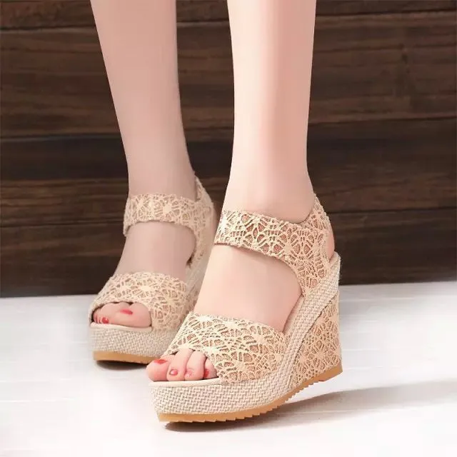 Arrival - New Women - High Heel Wedge Summer Sandals - Sophia