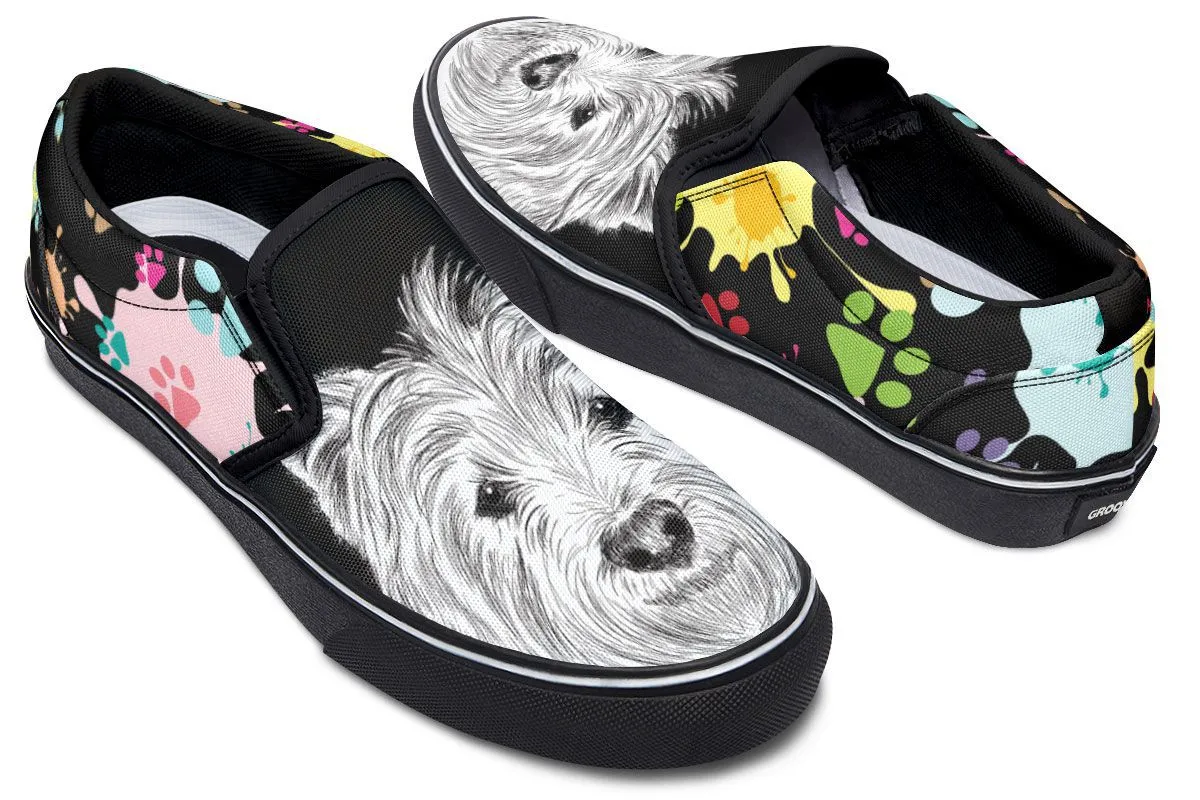 Artsy Westie Slip-On Shoes