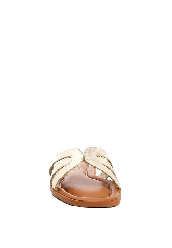 Aura Leather Flat Sandals