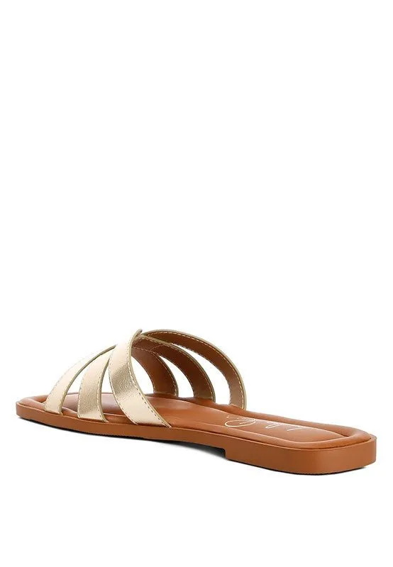 Aura Leather Flat Sandals