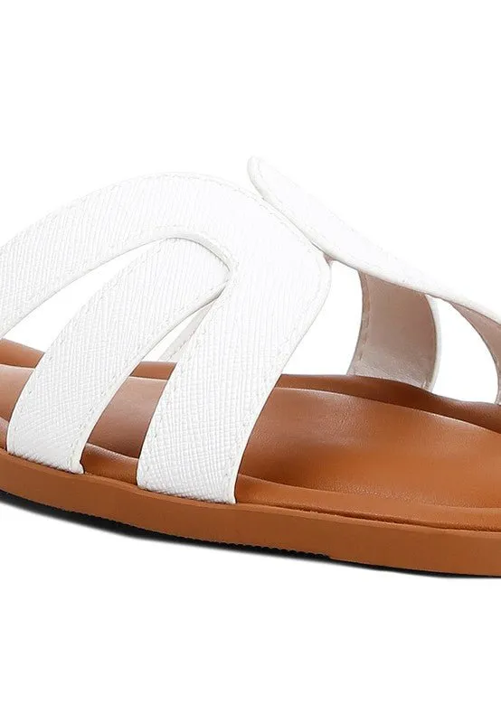 Aura Leather Flat Sandals