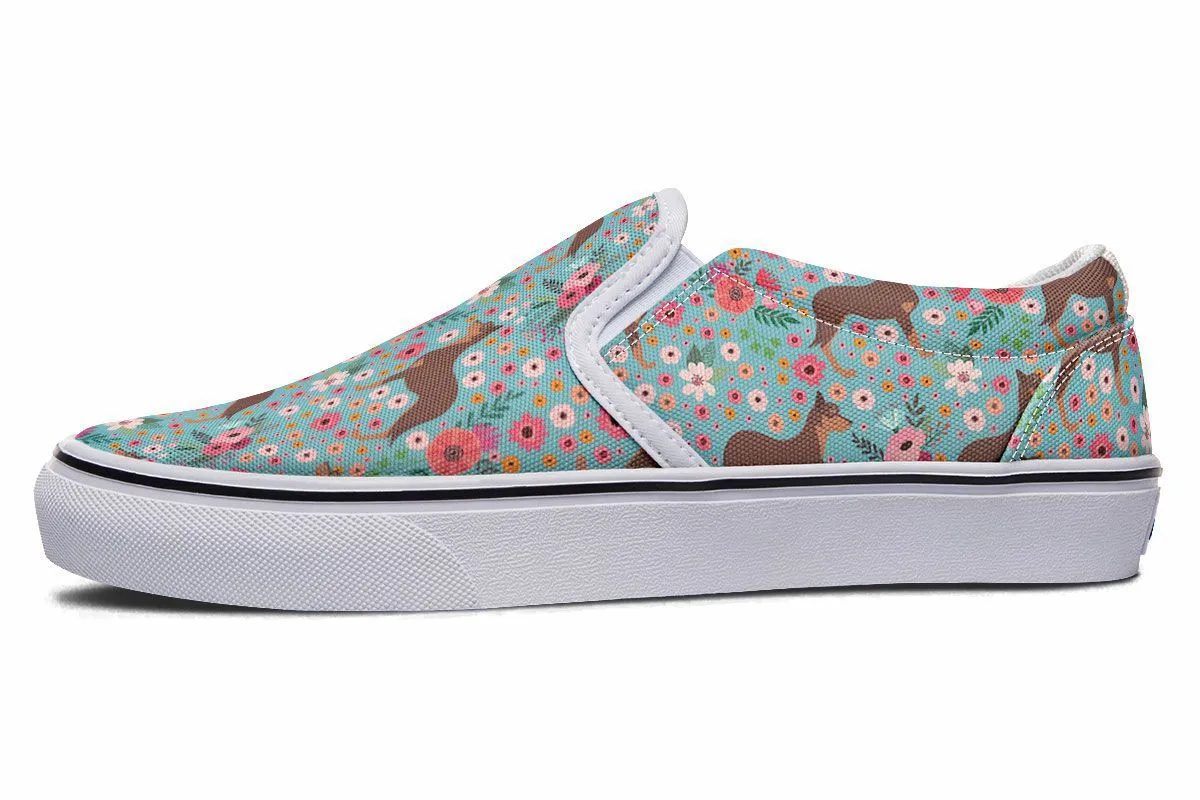 Australian Kelpie Flower Slip-On Shoes