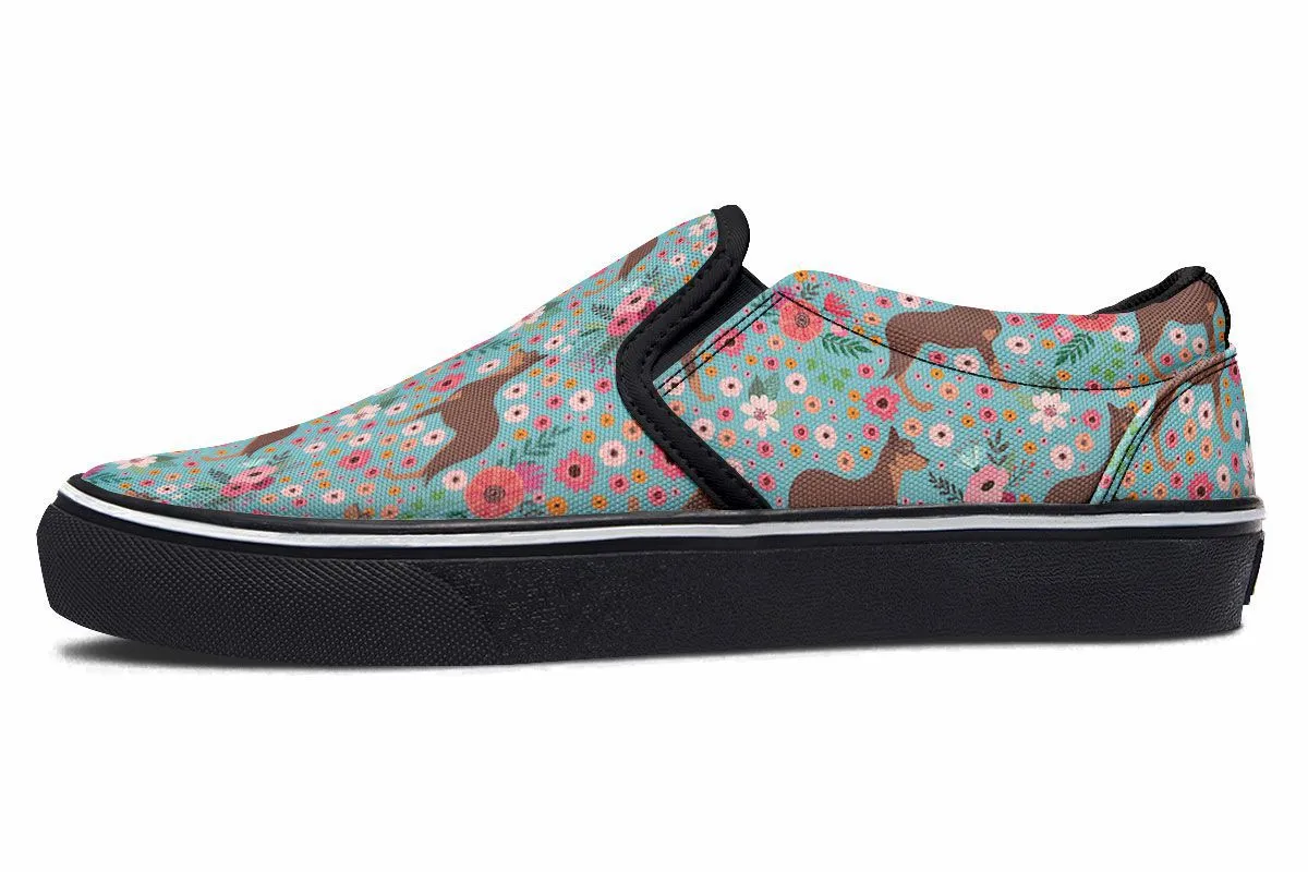 Australian Kelpie Flower Slip-On Shoes