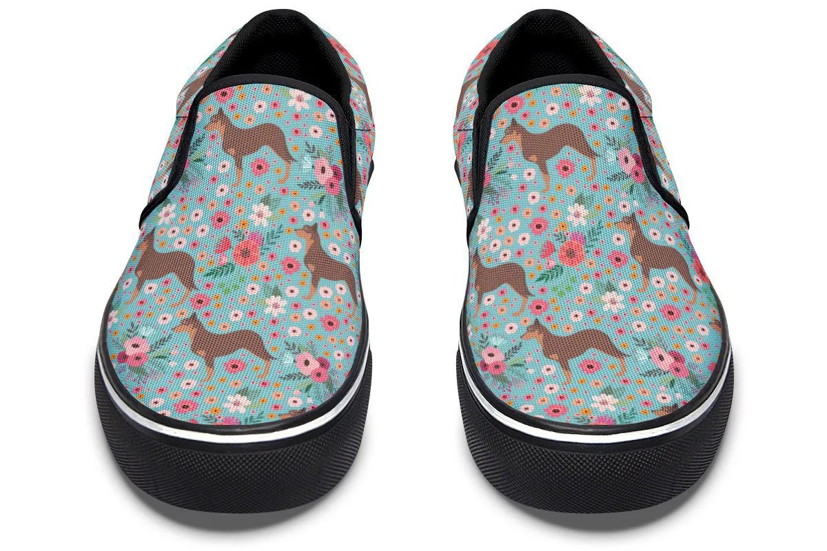 Australian Kelpie Flower Slip-On Shoes