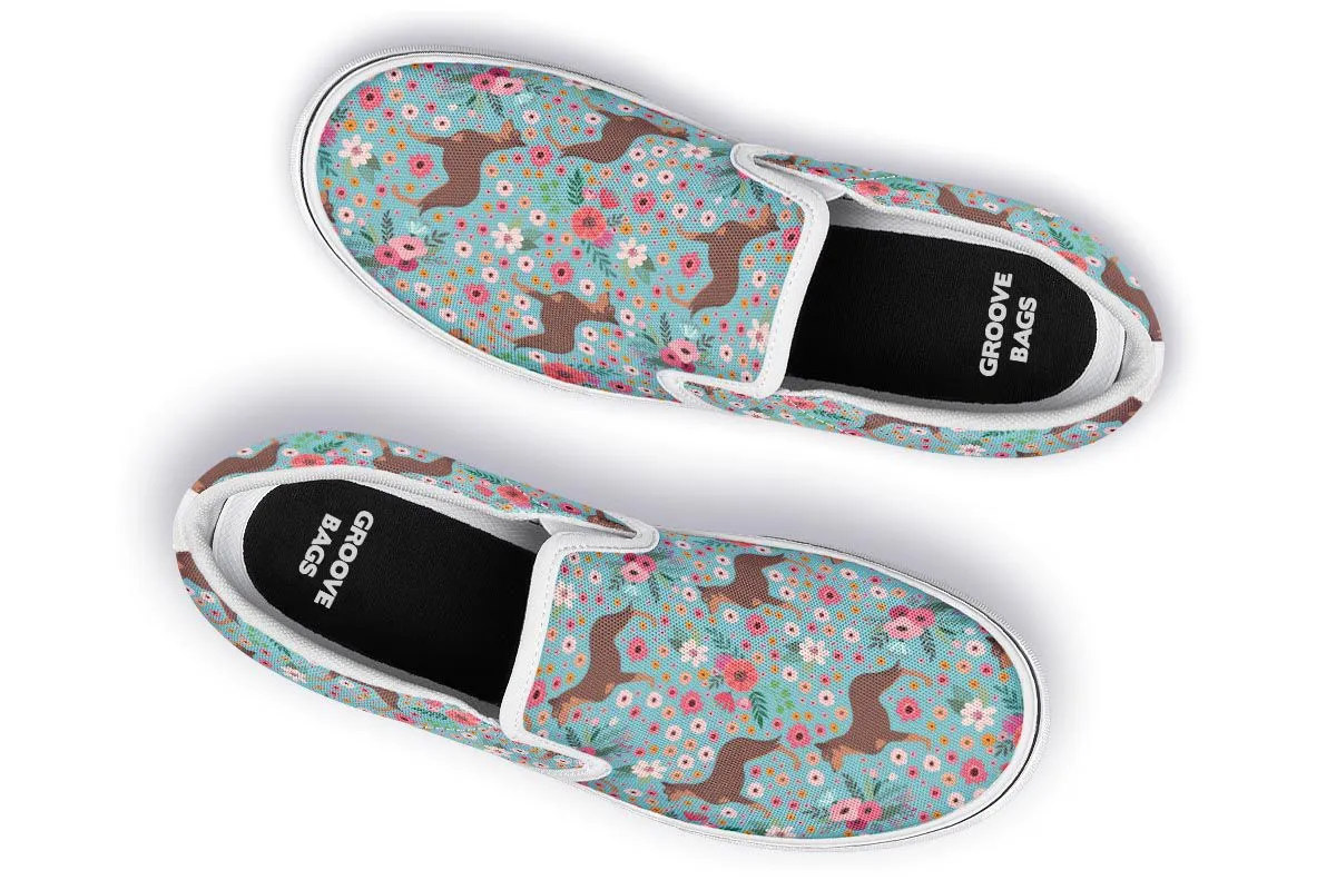 Australian Kelpie Flower Slip-On Shoes