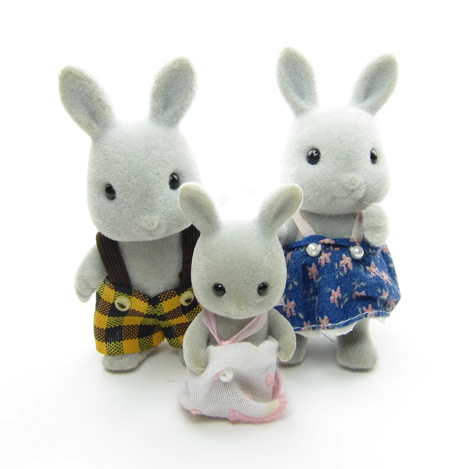 Babblebrook Grey Rabbit Family Vintage Sylvanian Families Bunnies