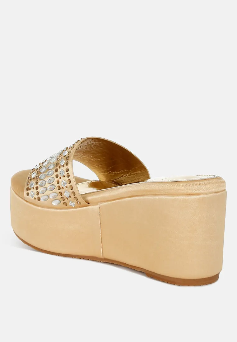 Batanga Diamante & Rhinestone Detail Stylish Flatforms