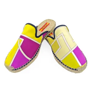 BEHAR Fuchsia/Yellow Mule Espadrilles