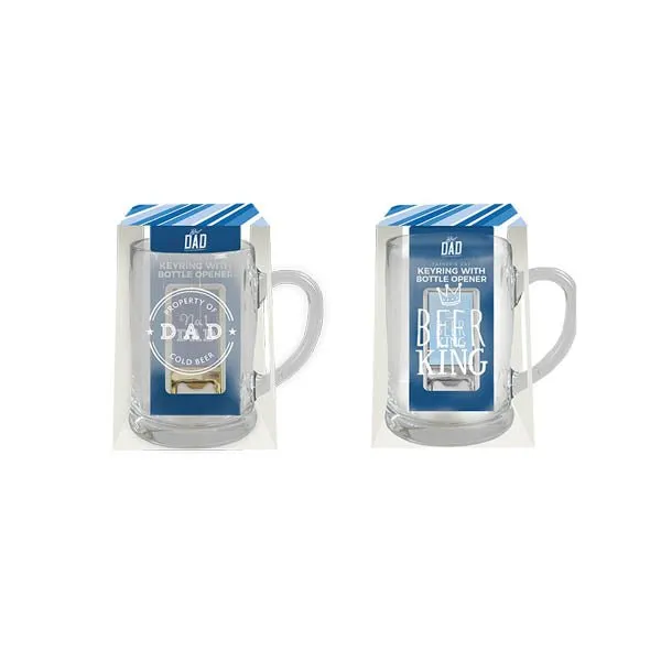 Best Dad Beer Glass & Keyring Bottle Ope