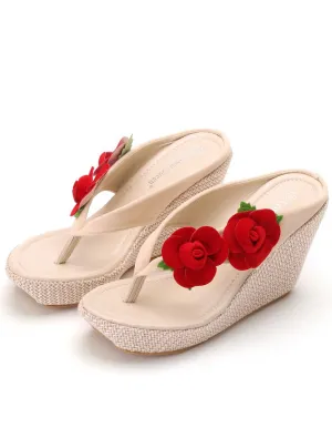 Bohemian Waterproof Platform Wedge Slippers