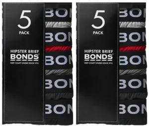 Bonds Mens Bulk Multi 10 Pairs Pair Hipster Brief Underwear Briefs Pairs Undies