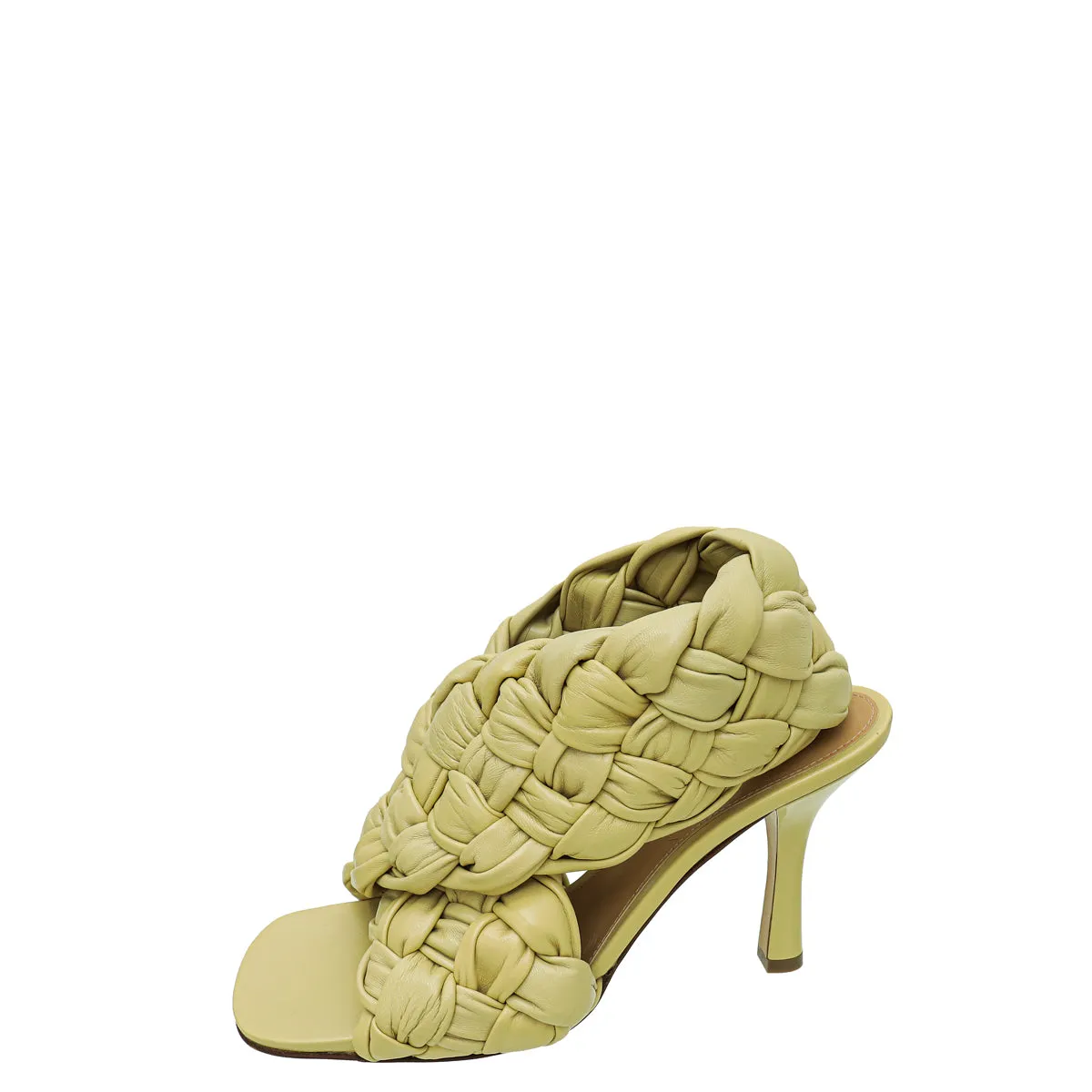 Bottega Veneta Butter Nappa Intrecciato The Board Heeled Sandals 39