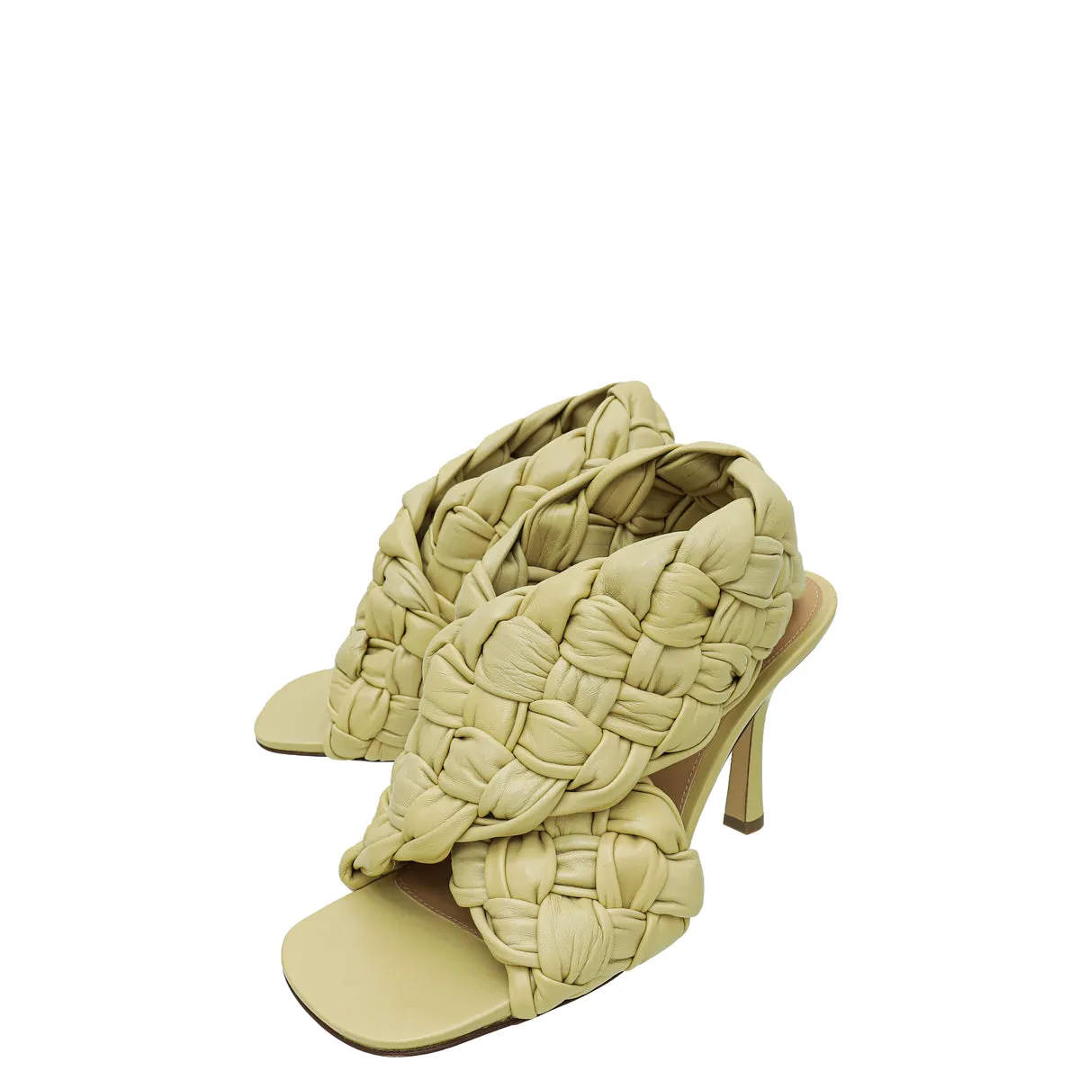 Bottega Veneta Butter Nappa Intrecciato The Board Heeled Sandals 39