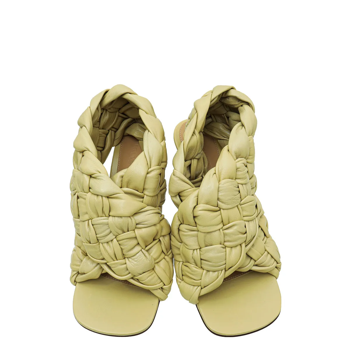 Bottega Veneta Butter Nappa Intrecciato The Board Heeled Sandals 39