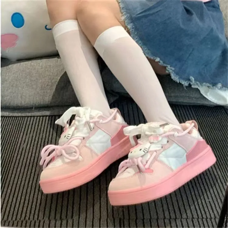 Bread Shoes Original Hello Kitty White Shoes Summer New Ins Style Thick Bottom All-Match Board Shoes