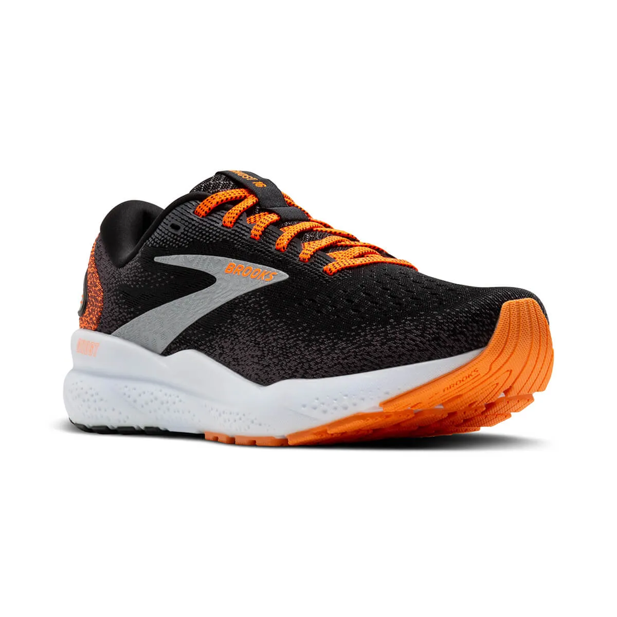 Brooks Ghost 16 Mens | Black/orange/white