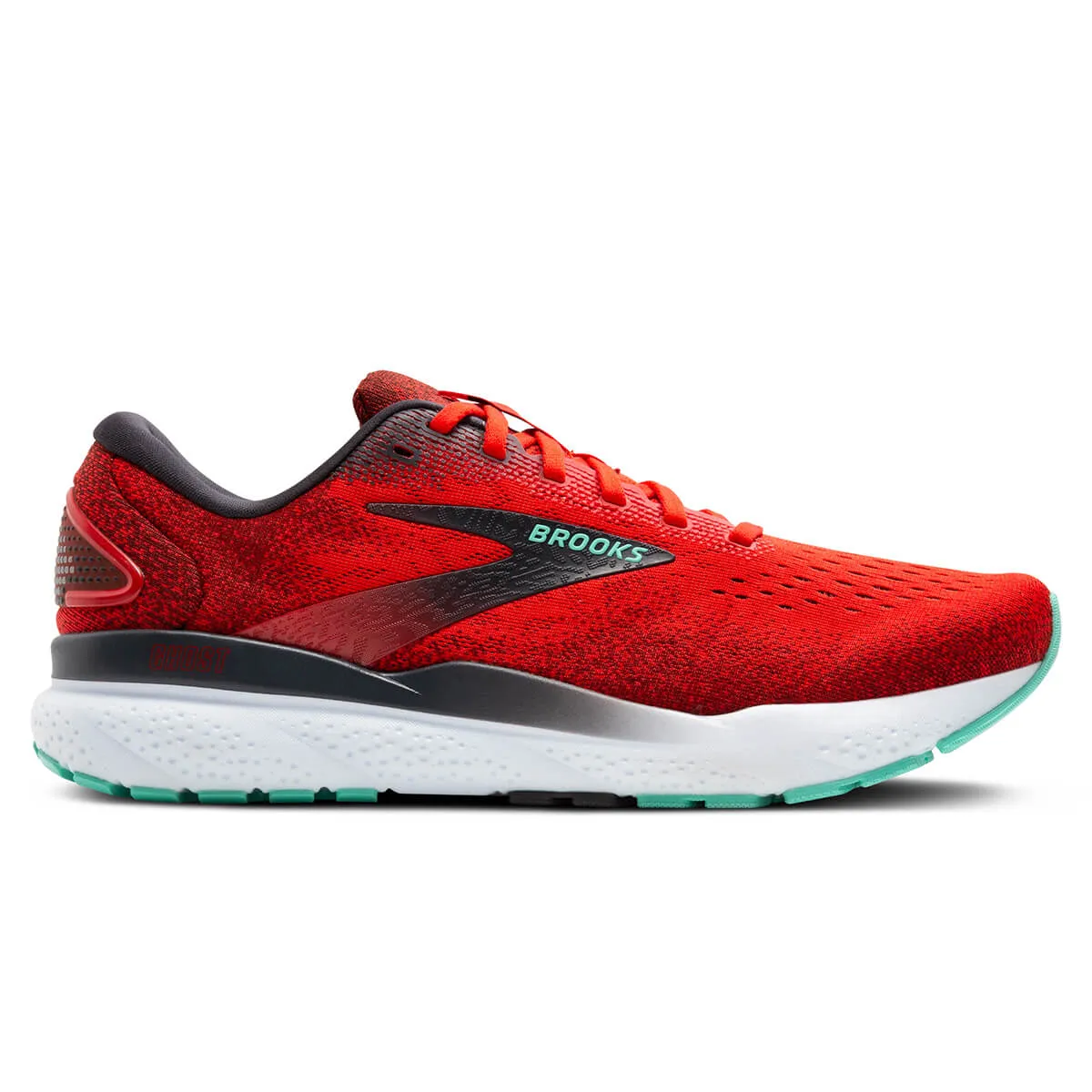 Brooks Ghost 16 Mens | Fiery Red/ebony/cockatoo