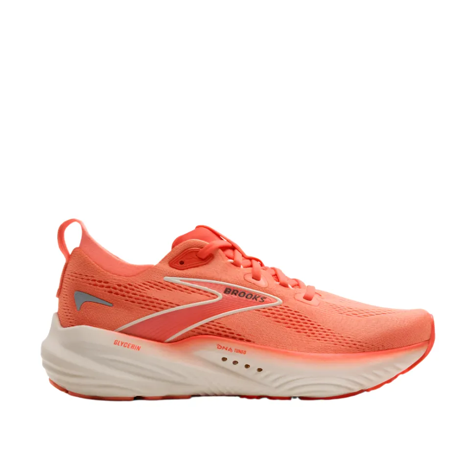 Brooks Women's Glycerin 22 Running Shoes in Desert Flower/ Hot Coral/Milk SS25