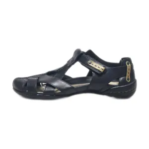 Camel Active Flat Sandals Leather Black Colour For Women