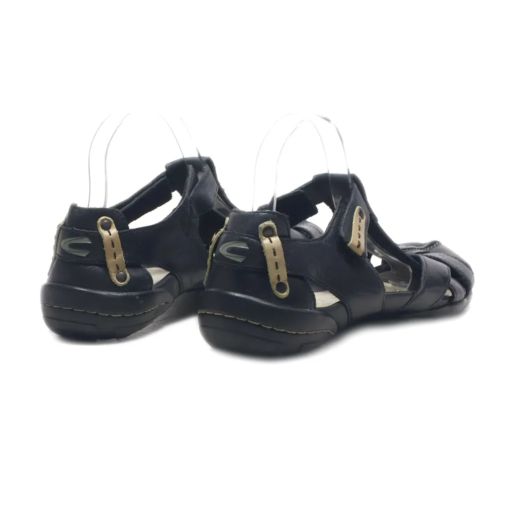 Camel Active Flat Sandals Leather Black Colour For Women