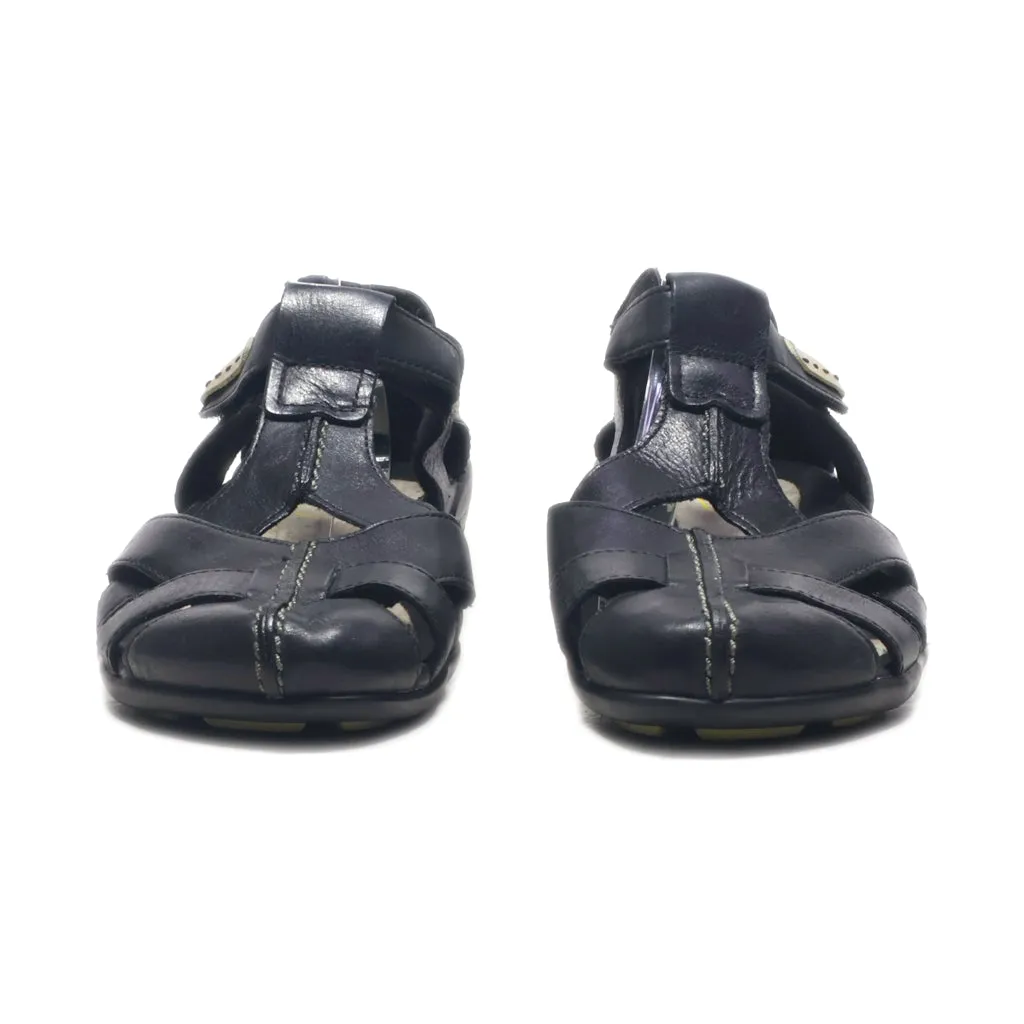 Camel Active Flat Sandals Leather Black Colour For Women