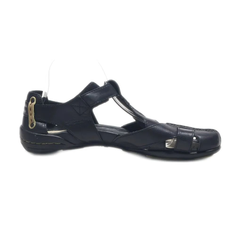 Camel Active Flat Sandals Leather Black Colour For Women