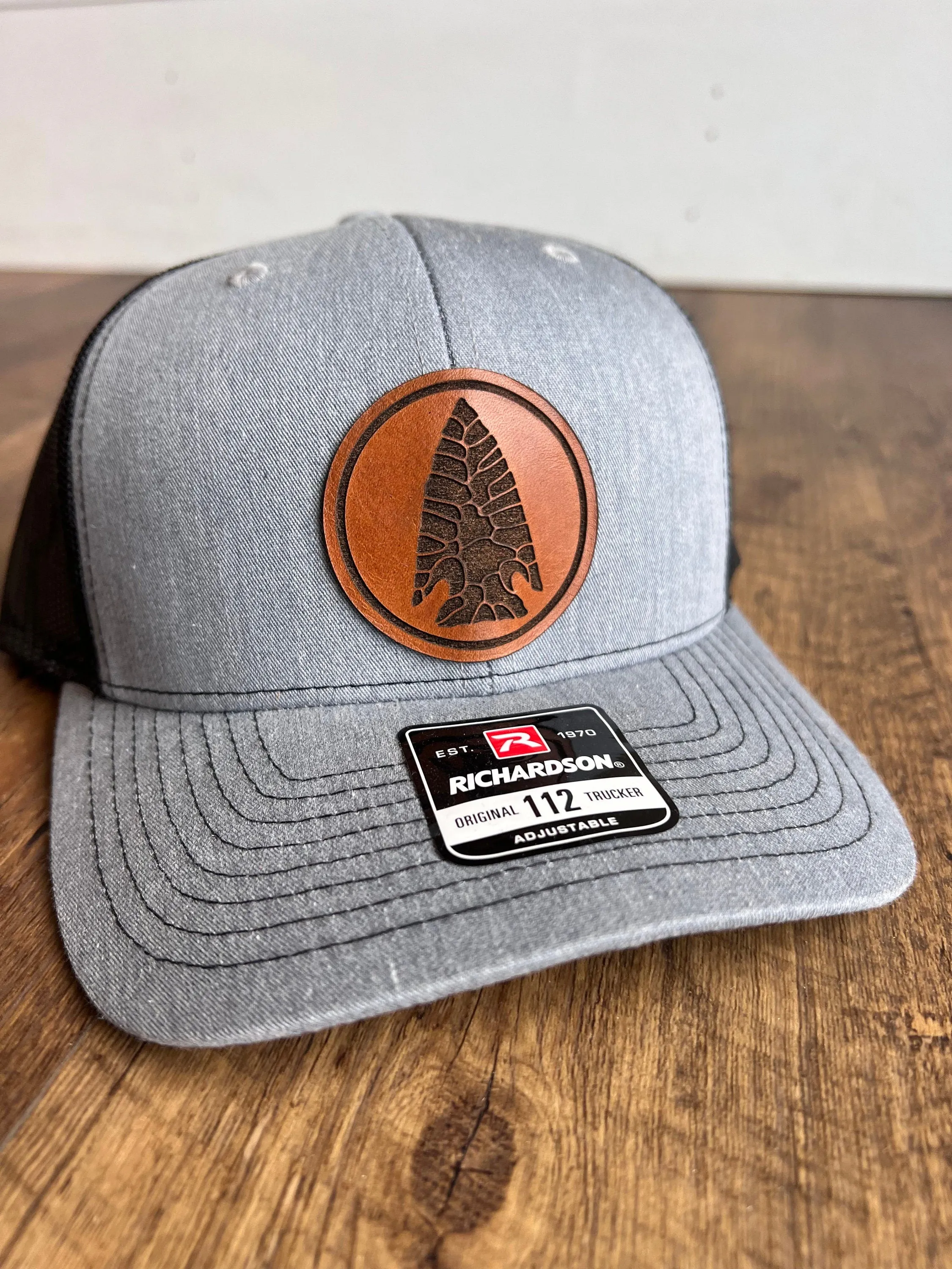 Christmas gift for dad Arrowhead Hat | Artifact Collectors | Richardson 112 Leather Patch Trucker | Great Dad Gift | Richardson 112