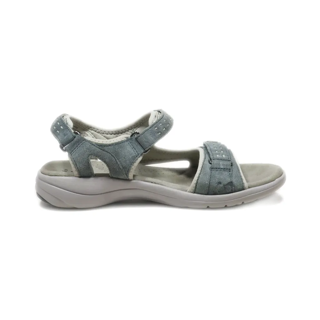 Clarks Flat Sandals Suede Grey Colour For Women