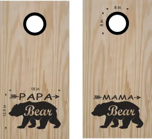 Cornhole Board Decal Mom Dad Bear Sticker