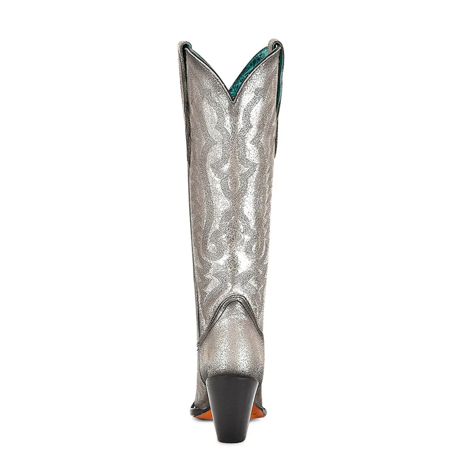 Corral Womens Embroidery Pointed Toe Silver Cowhide 16in Cowboy Boots