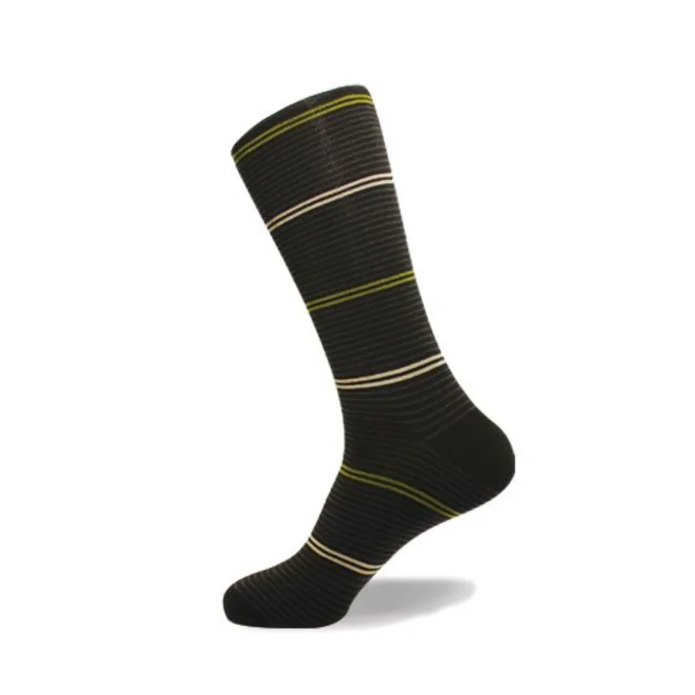 Cotton Dress "Neat Stripe" Diabetic Socks by Wellness - Large