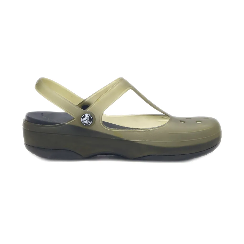 Crocs Carlie Wedge Sandals Rubber Green Colour For Women