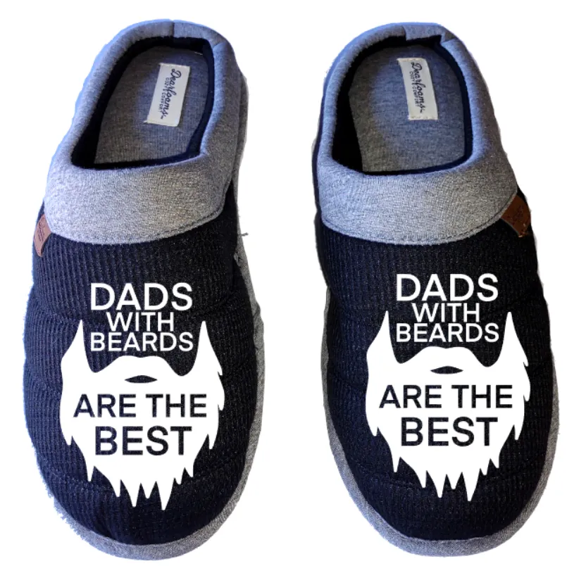 Dad's with beards are the best DF by DEARFOAMS Men's Slippers / House Shoes slides dad father's day gift