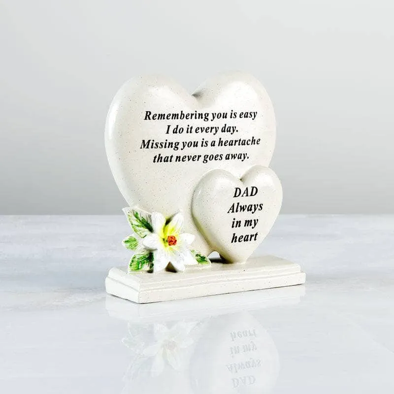 David Fischhoff Dad Double Heart Memorial Plaque