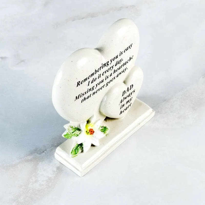 David Fischhoff Dad Double Heart Memorial Plaque