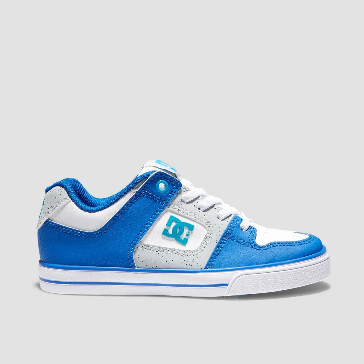 DC Pure Elastic Shoes - White/Grey/Blue - Kids