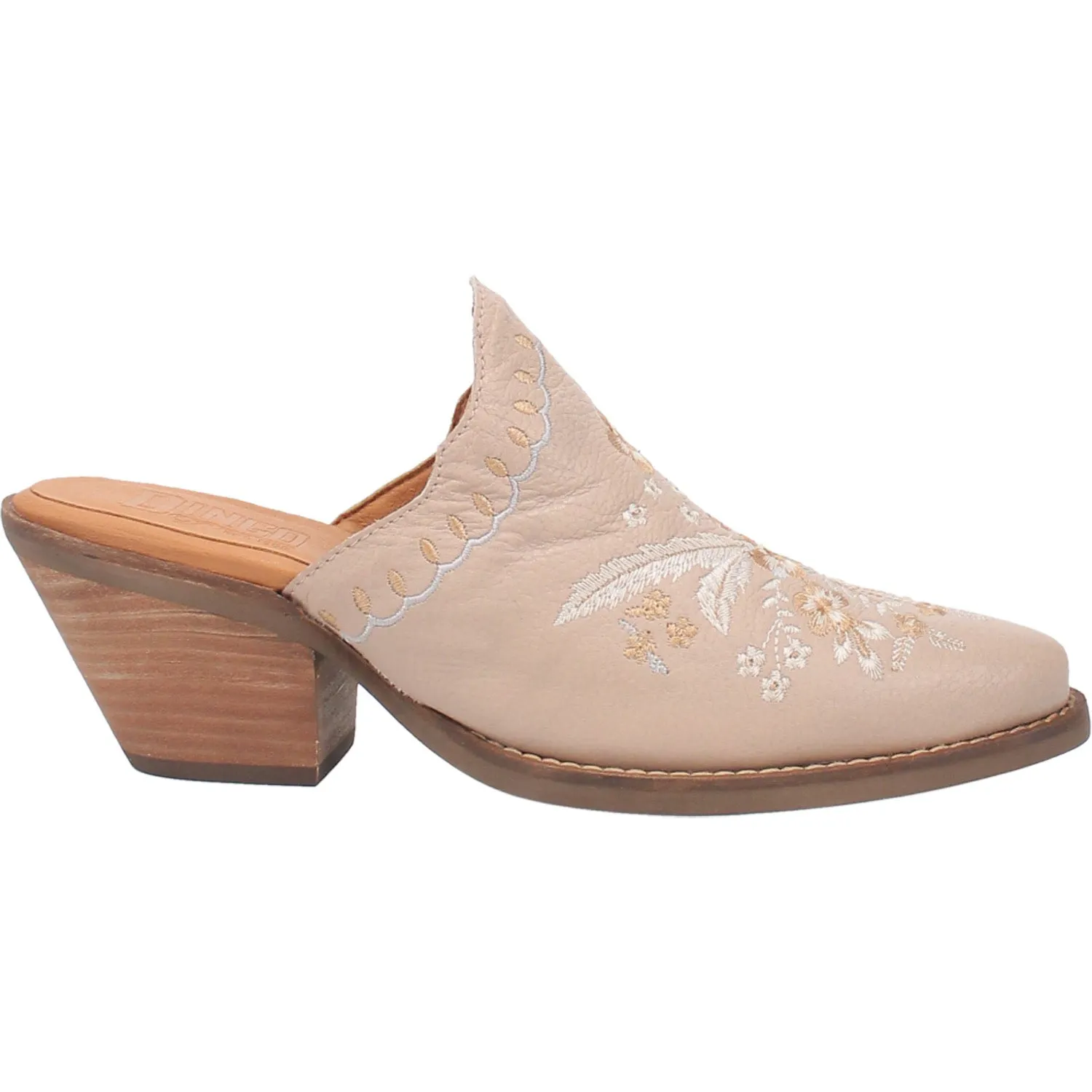 Dingo Womens Wildflower Mule Mule Shoes Leather Sand