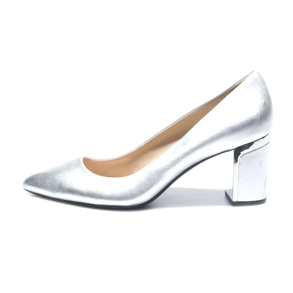 Dkny High-Heel Shoes Leather Silver Colour For Women