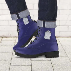 Doctor Who's TARDIS inspired Faux Leather 7 Eye Lace-up Boots